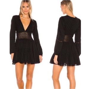 Free People Delightful Mini Dress in Black